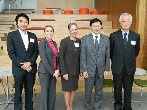 From left to right: Takashi Masai, COO, ReproCELL USA, Inc.; Joy Clark, Business Development Associate, ReproCELL USA, Inc.; Dr. Susan Windham-Bannister, President & CEO, Massachusetts Life Sciences Center; Akira Muto, Japanese Consul General; Hiroma Miura, President, Scivax USA, Inc.