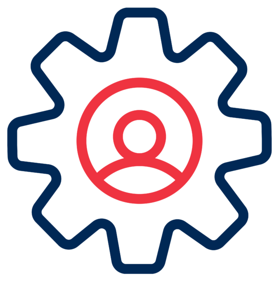 Workforce Icon - Gear with person